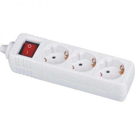German Power Strip 3-Way European Surge Protector with Child Protector, Custom Long Power Cords