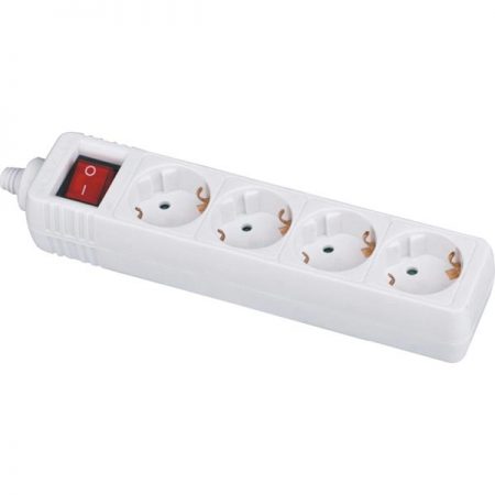 German Power Strip 4-Way European Surge Protector with Child Protector, Custom Long Power Cords