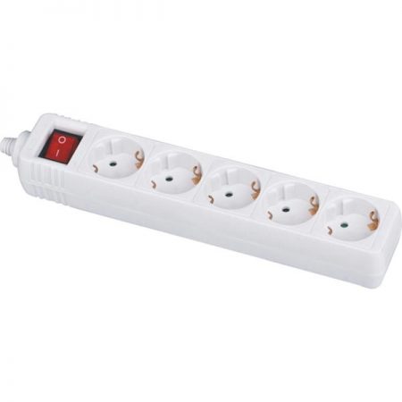 German Power Strip 5-Way European Surge Protector with Child Protector, Custom Long Power Cords