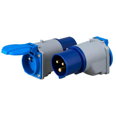 IEC 60309 Hookup Socket Adapter to French Receptacle for Tent/ Motorhome/ Caravan/ Camping IP44