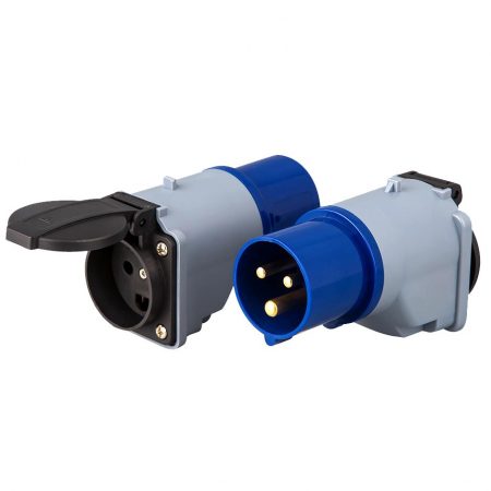 IEC 60309 Hookup Plug Adapter to Denmark Receptacle for Tent/ Motorhome/ Caravan/ Camping IP44