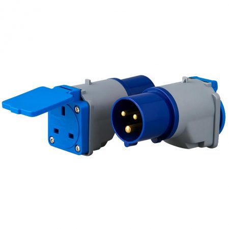 IEC 60309 Plug Hookup Adapter to UK Type G Receptacle for Tent/ Motorhome/ Caravan/ Camping IP44