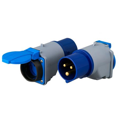 Manufacturer Base Hook Up Adapter IEC 60309 16 Amp Plug CEE 7-7 German Schuko Socket for Tent Caravan Camping Motorhome