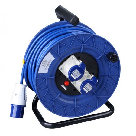 IEC 60309 Plug 16 Amp 110V 2-Outlet Extension Cord Reel for Tent/Motorhome / Caravan Hookup Lead / Cable/ Wire Custom Long Power Cords