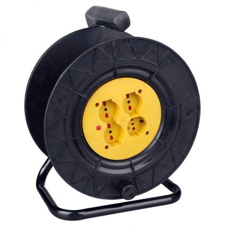 Italy Cable Reel 4 Outlet Extension Cord Reel, 15M, 20M, 25M, 30M, 50M and Custom Length Italy Power Cord IMQ Safety Approved