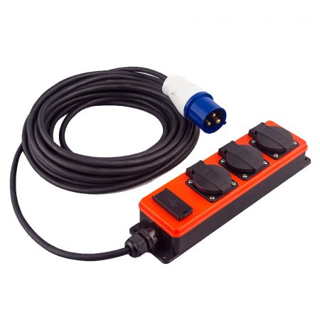 Extension Adapter Cord 2 2.1A USB Charging Ports 3 Outlet Germany, France, Britain, Multiple Socket IEC 60309 Plug