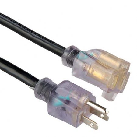 Manufacturer Outdoor Extension Cord with Lighted End Custom length, Color, UL Listed
