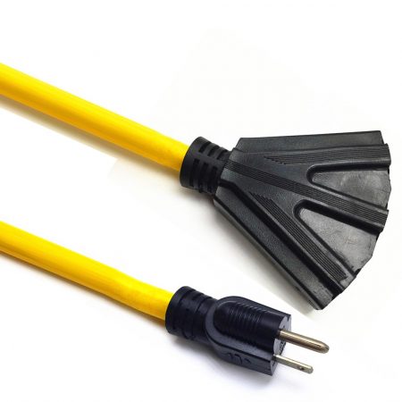 Outdoor Extension Cord Triple Outlet Custom Long SJTW STW PVC / SJOOW SOOW Rubber / SJEOOW SEOOW TPE Cable UL Listed