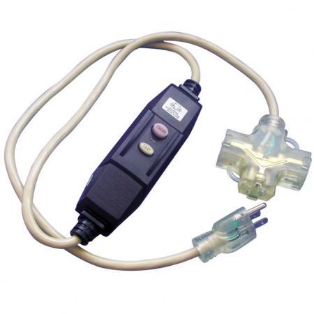 Lighted In-line GFCI Extension Cord 3-Outlets – Custom Length 14/3, 12/3 SJTW Heavy Duty Pigtail Extension Cable