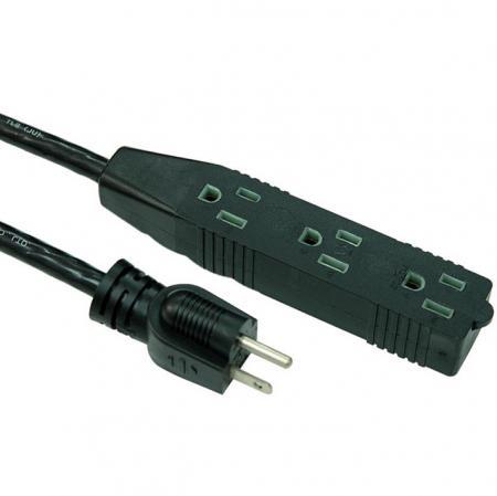 Indoor Extension Cord Triple Outlet Custom Long, Color Power Cord, UL Listed