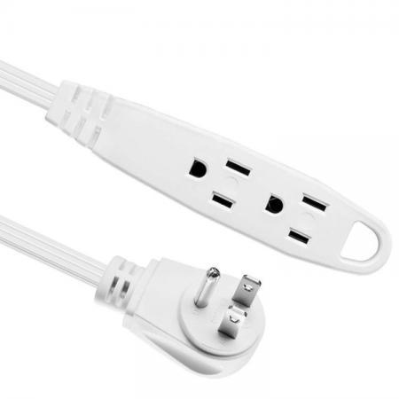 Manufacturer Base Indoor Extension Cord Triple Outlet with Accessory Loop For Hanging Custom Long Power Cord, UL Listed