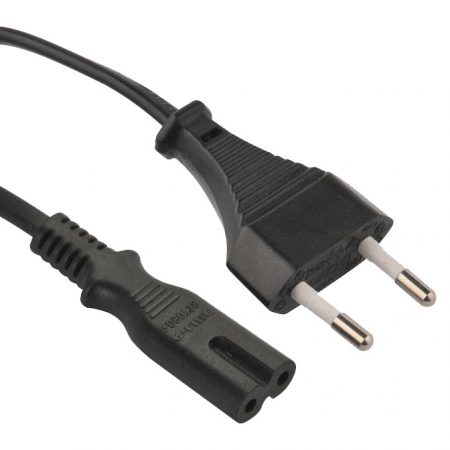 AC Power Cord Korea 2 Wire 2.5 Amp Type C Plug IEC 60320 C7 Power Cable , Mains Lead Custom Length / Color,KC Approved