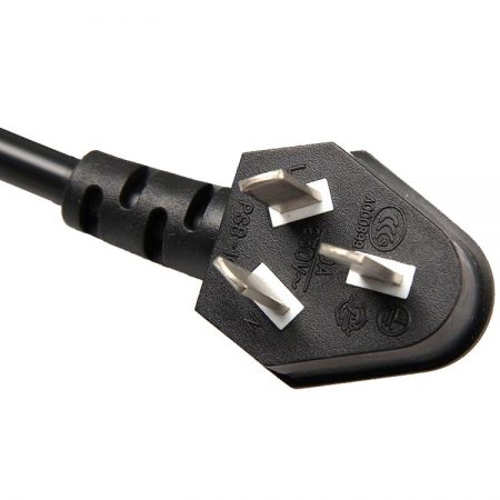 China AC Power Cords, Power Supply Cords China Power Cords CCC 3C 2099GB 10 Amp 250 Volt AC, 2 Pole 3 Wire Grounding, Type I Plug