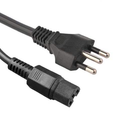 Brazil NBR 14136 2 Wire 3 Pole Plug IEC 60320 C15 High Temperature Power Cord With Custom Long / Color , TUV / InMetro Certified