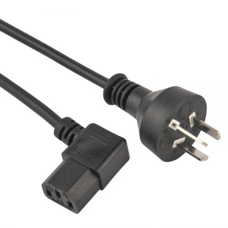 Argentina Plug IEC 60320 C13 Right Angle Monitor Power Cord (PC/Computer Power Cord/AC Power Cable) in Custom Long , Color