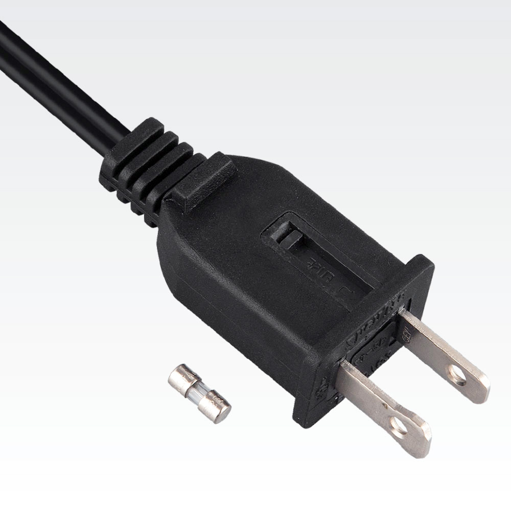 USA Power Cord NEMA 1-15P  5 Amp Fuse Plug AC Power Supply Cords Custom Length / Color,UL Listed